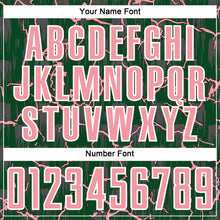 Load image into Gallery viewer, Custom Green Medium Pink-White Lightning Sublimation Soccer Uniform Jersey
