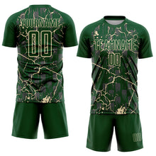 Загрузить изображение в средство просмотра галереи, Custom Green Cream Lightning Sublimation Soccer Uniform Jersey
