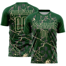 Загрузить изображение в средство просмотра галереи, Custom Green Cream Lightning Sublimation Soccer Uniform Jersey
