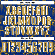 Load image into Gallery viewer, Custom Royal Old Gold-White Lightning Sublimation Soccer Uniform Jersey
