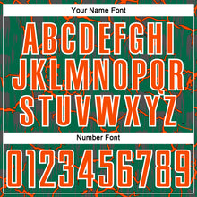 Load image into Gallery viewer, Custom Kelly Green Orange-White Lightning Sublimation Soccer Uniform Jersey
