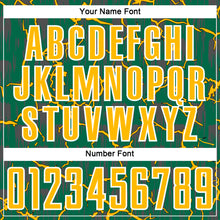 Load image into Gallery viewer, Custom Kelly Green Gold-White Lightning Sublimation Soccer Uniform Jersey
