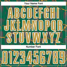 Load image into Gallery viewer, Custom Kelly Green Old Gold-White Lightning Sublimation Soccer Uniform Jersey
