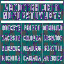 Load image into Gallery viewer, Custom Teal Purple-White Lightning Sublimation Soccer Uniform Jersey
