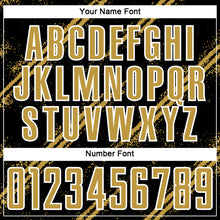 Load image into Gallery viewer, Custom Black Old Gold-White Abstract Fragment Art Splash Sublimation Soccer Uniform Jersey
