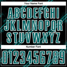Load image into Gallery viewer, Custom Black Teal-White Abstract Fragment Art Splash Sublimation Soccer Uniform Jersey
