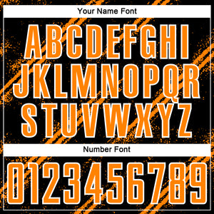 Custom Black Bay Orange-White Abstract Fragment Art Splash Sublimation Soccer Uniform Jersey