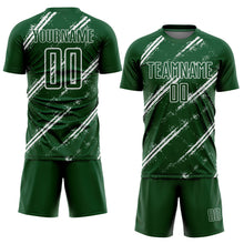 Charger l&#39;image dans la galerie, Custom Green White Abstract Fragment Art Splash Sublimation Soccer Uniform Jersey
