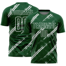 Charger l&#39;image dans la galerie, Custom Green White Abstract Fragment Art Splash Sublimation Soccer Uniform Jersey
