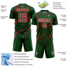 Charger l&#39;image dans la galerie, Custom Green Red-White Abstract Fragment Art Splash Sublimation Soccer Uniform Jersey
