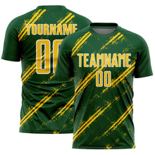Загрузить изображение в средство просмотра галереи, Custom Green Yellow-White Abstract Fragment Art Splash Sublimation Soccer Uniform Jersey
