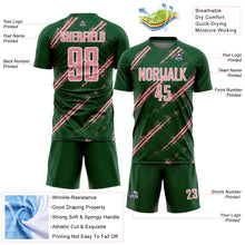 Load image into Gallery viewer, Custom Green Medium Pink-White Abstract Fragment Art Splash Sublimation Soccer Uniform Jersey
