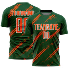 Load image into Gallery viewer, Custom Green Orange-White Abstract Fragment Art Splash Sublimation Soccer Uniform Jersey

