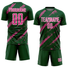 Load image into Gallery viewer, Custom Green Pink-White Abstract Fragment Art Splash Sublimation Soccer Uniform Jersey
