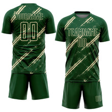 Load image into Gallery viewer, Custom Green Cream Abstract Fragment Art Splash Sublimation Soccer Uniform Jersey
