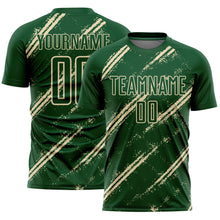 Load image into Gallery viewer, Custom Green Cream Abstract Fragment Art Splash Sublimation Soccer Uniform Jersey
