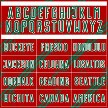 Load image into Gallery viewer, Custom Red Kelly Green-White Abstract Fragment Art Splash Sublimation Soccer Uniform Jersey
