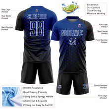 Load image into Gallery viewer, Custom Black Royal-White Modern Polka Dot Sublimation Soccer Uniform Jersey
