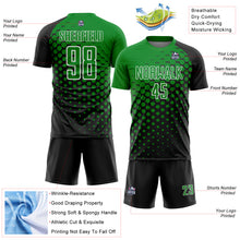 Load image into Gallery viewer, Custom Black Grass Green-White Modern Polka Dot Sublimation Soccer Uniform Jersey
