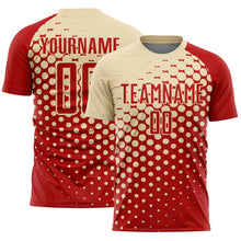 Charger l&#39;image dans la galerie, Custom Red Cream Modern Polka Dot Sublimation Soccer Uniform Jersey
