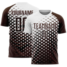 Загрузить изображение в средство просмотра галереи, Custom Brown White Modern Polka Dot Sublimation Soccer Uniform Jersey
