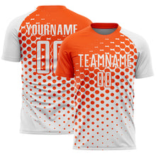Charger l&#39;image dans la galerie, Custom White Orange Modern Polka Dot Sublimation Soccer Uniform Jersey
