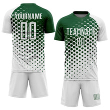 Load image into Gallery viewer, Custom White Green Modern Polka Dot Sublimation Soccer Uniform Jersey
