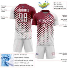 Load image into Gallery viewer, Custom White Crimson Modern Polka Dot Sublimation Soccer Uniform Jersey
