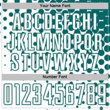 Load image into Gallery viewer, Custom White Teal Modern Polka Dot Sublimation Soccer Uniform Jersey
