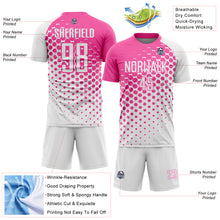 Load image into Gallery viewer, Custom White Pink Modern Polka Dot Sublimation Soccer Uniform Jersey
