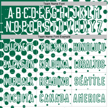 Load image into Gallery viewer, Custom White Kelly Green Modern Polka Dot Sublimation Soccer Uniform Jersey
