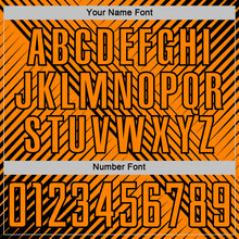 Load image into Gallery viewer, Custom Black Bay Orange Line Sublimation Soccer Uniform Jersey

