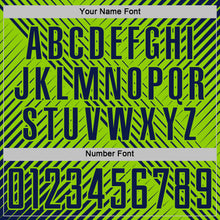 Load image into Gallery viewer, Custom Navy Neon Green Line Sublimation Soccer Uniform Jersey
