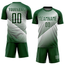 Load image into Gallery viewer, Custom Green White Line Sublimation Soccer Uniform Jersey
