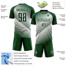 Load image into Gallery viewer, Custom Green White Line Sublimation Soccer Uniform Jersey
