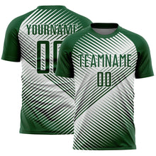 Load image into Gallery viewer, Custom Green White Line Sublimation Soccer Uniform Jersey

