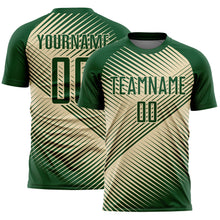 Загрузить изображение в средство просмотра галереи, Custom Green Cream Line Sublimation Soccer Uniform Jersey
