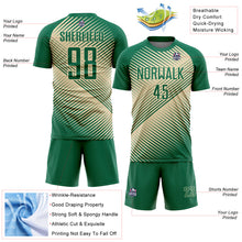 Charger l&#39;image dans la galerie, Custom Kelly Green Cream Line Sublimation Soccer Uniform Jersey
