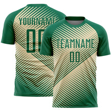Charger l&#39;image dans la galerie, Custom Kelly Green Cream Line Sublimation Soccer Uniform Jersey
