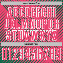 Load image into Gallery viewer, Custom Kelly Green Neon Pink-White Line Sublimation Soccer Uniform Jersey
