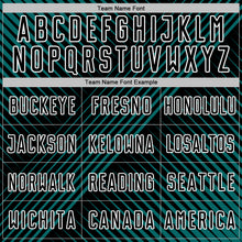 Load image into Gallery viewer, Custom Teal Black-White Line Sublimation Soccer Uniform Jersey

