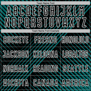 Custom Teal Black-White Line Sublimation Soccer Uniform Jersey