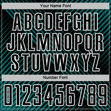 Load image into Gallery viewer, Custom Teal Black-White Line Sublimation Soccer Uniform Jersey
