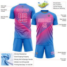 Load image into Gallery viewer, Custom Powder Blue Pink-White Line Sublimation Soccer Uniform Jersey
