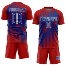 Load image into Gallery viewer, Custom Red Royal-White Line Sublimation Soccer Uniform Jersey
