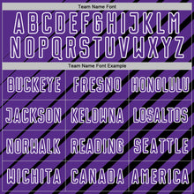 Load image into Gallery viewer, Custom Black Purple-White Lines Sublimation Soccer Uniform Jersey
