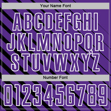Load image into Gallery viewer, Custom Black Purple-White Lines Sublimation Soccer Uniform Jersey
