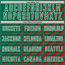 Load image into Gallery viewer, Custom Red Kelly Green-White Lines Sublimation Soccer Uniform Jersey

