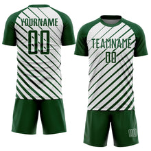 Load image into Gallery viewer, Custom Green White Lines Sublimation Soccer Uniform Jersey
