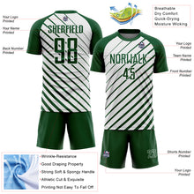 Load image into Gallery viewer, Custom Green White Lines Sublimation Soccer Uniform Jersey
